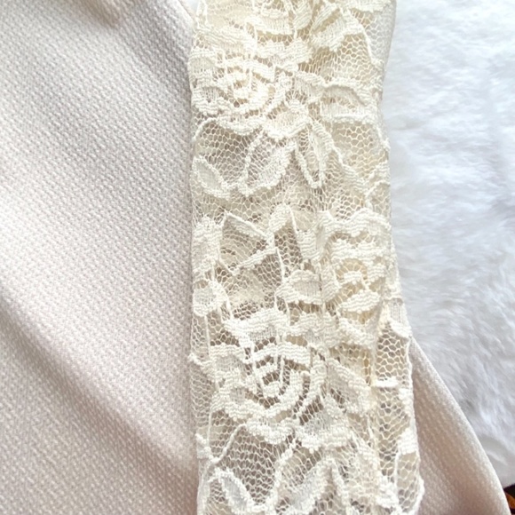 NWT Forever 21 Cream Dress with Lace in Size Large - Picture 8 of 11